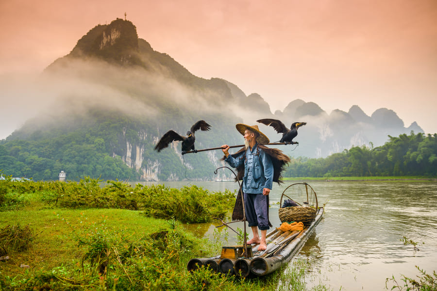 Pescador en Yangshuo, China